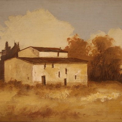 Italian Artist, Landscape, 1960s, Oil on Masonite, Framed-RP-2043188