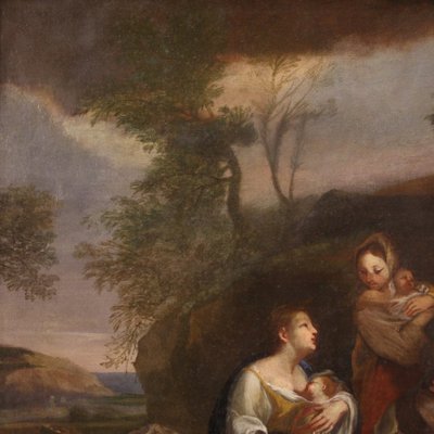 Italian Artist, Landscape with Family Scene, 1760, Oil on Canvas-RP-1818276