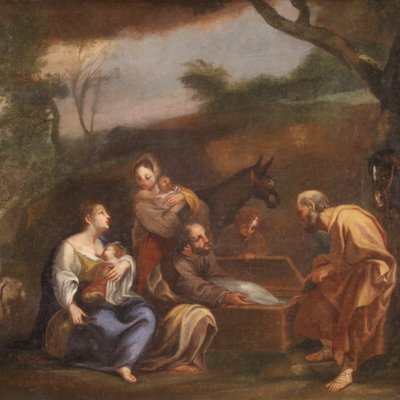 Italian Artist, Landscape with Family Scene, 1760, Oil on Canvas-RP-1818276