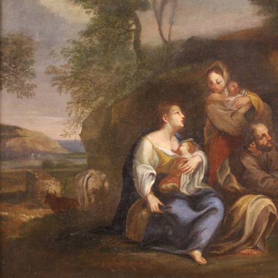 Italian Artist, Landscape with Family Scene, 1760, Oil on Canvas-RP-1818276