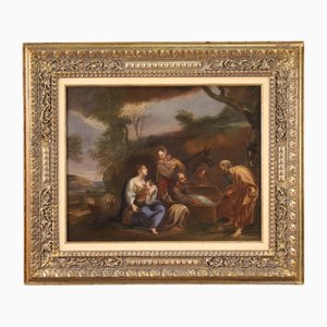 Italian Artist, Landscape with Family Scene, 1760, Oil on Canvas-RP-1818276