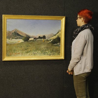 Italian Artist, Landscape with Hunter, 1899, Oil on Canvas, Framed-RP-1797412