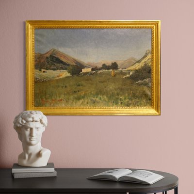 Italian Artist, Landscape with Hunter, 1899, Oil on Canvas, Framed-RP-1797412