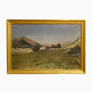 Italian Artist, Landscape with Hunter, 1899, Oil on Canvas, Framed-RP-1797412