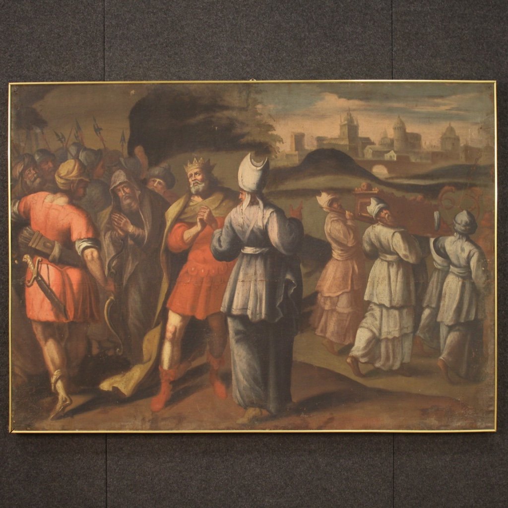 Italian Artist, Large Figurative Scene, 1730, Oil on Canvas, Framed