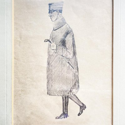 Italian Artist, Man, 1900s, Pencil Drawing on Paper, Framed-GDD-1419210