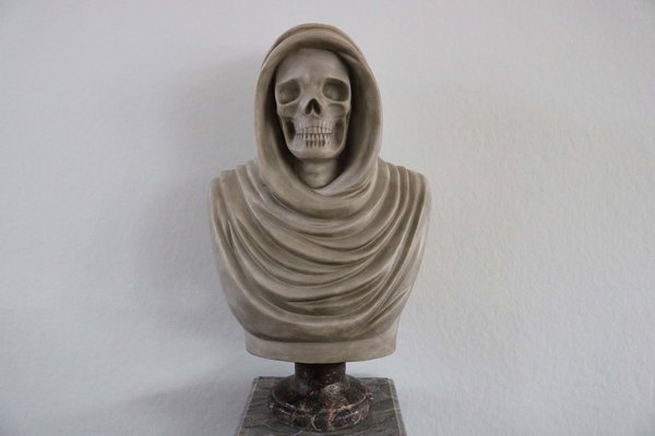 Italian Artist, Memento Mori Bust, 19th Century, Carrara Marble-WIP-2041293