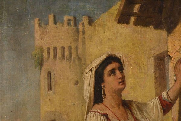 Italian Artist, Neapolitan Woman with Child, 19th Century, Canvas Painting-FLW-1401781