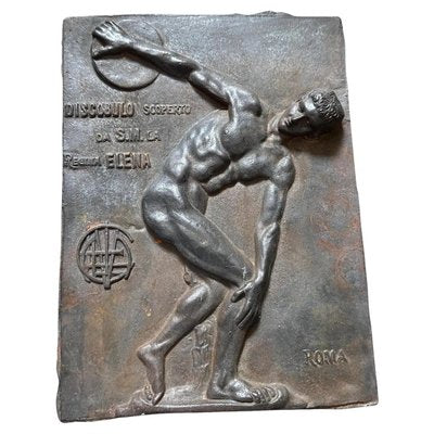 Italian Artist, Relief Panel of a Discus Thrower, 1950s, Bronze-NMK-2032398