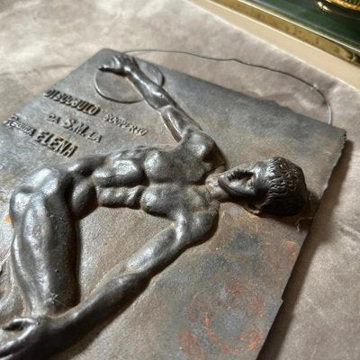 Italian Artist, Relief Panel of a Discus Thrower, 1950s, Bronze-NMK-2032398