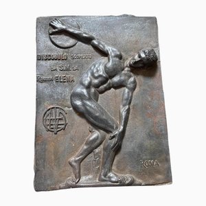 Italian Artist, Relief Panel of a Discus Thrower, 1950s, Bronze-NMK-2032398