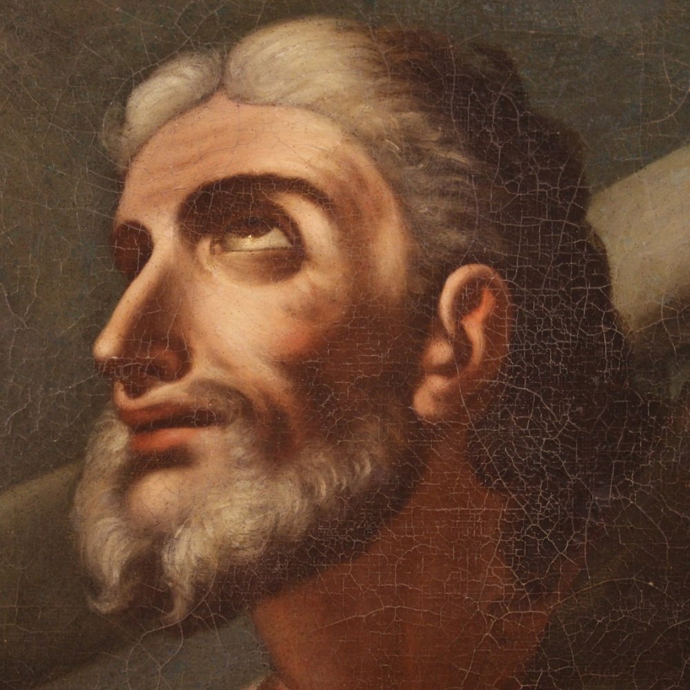 Italian Artist, Saint Andrew, 1730, Oil on Canvas, Framed