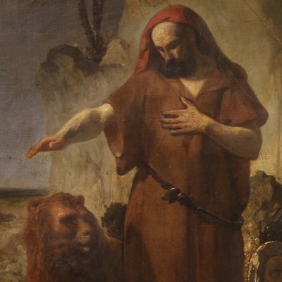 Italian Artist, Saint Anthony the Abbot Buries Saint Paul, 1860, Oil on Canvas-RP-2040253