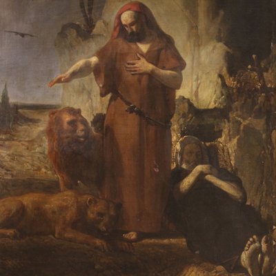 Italian Artist, Saint Anthony the Abbot Buries Saint Paul, 1860, Oil on Canvas-RP-2040253