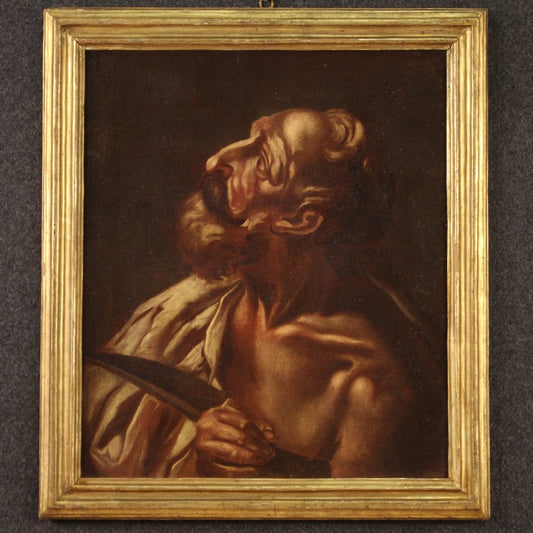 Italian Artist, Saint Bartholomew, 1670, Oil on Canvas, Framed