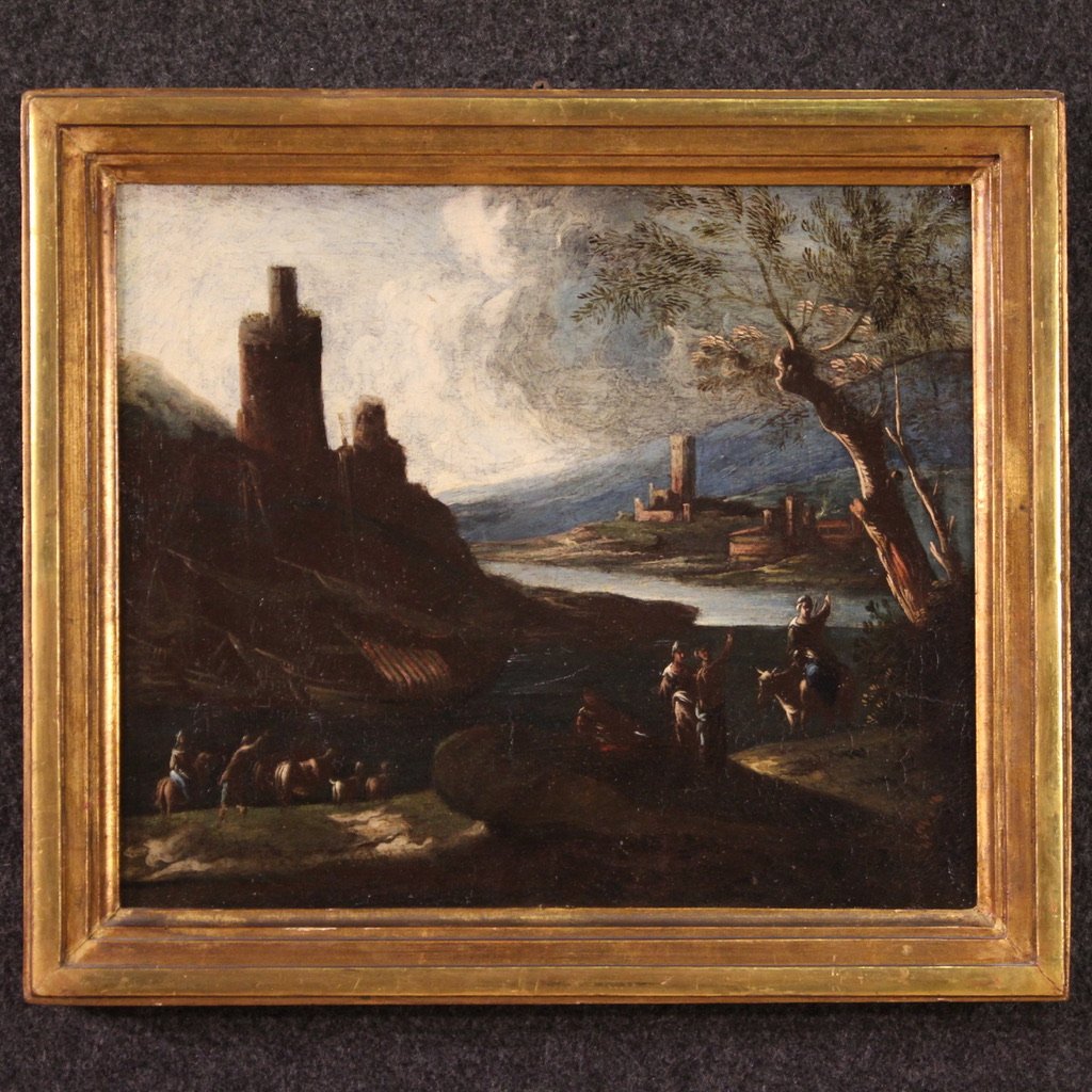 Italian Artist, Seascape, 1730, Oil on Canvas, Framed