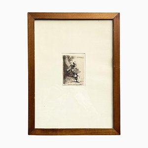 Italian Artist, Street Seller, 1800s, Etching, Framed-GDD-1419209