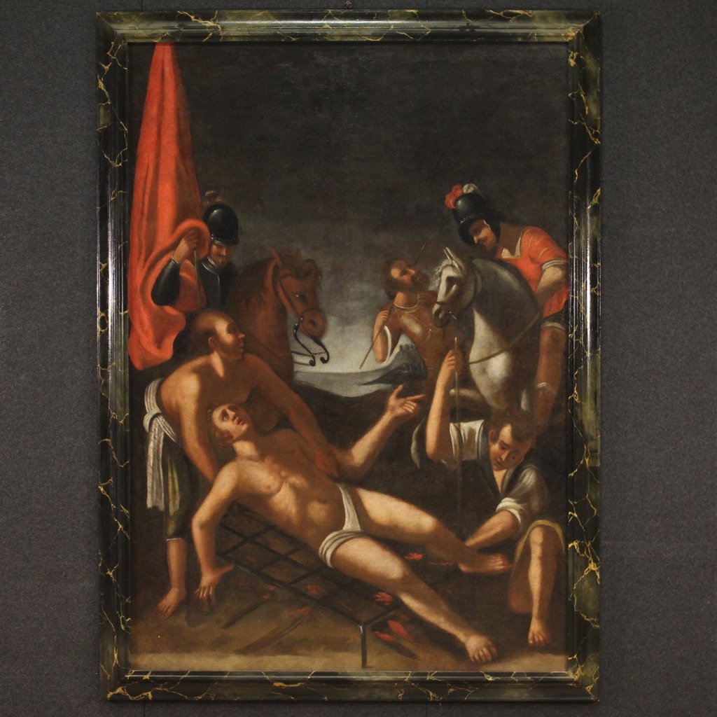 Italian Artist, The Martyrdom of Saint Lawrence, 1730, Oil on Canvas