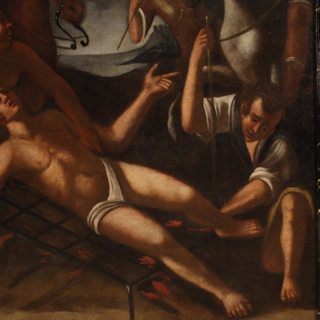 Italian Artist, The Martyrdom of Saint Lawrence, 1730, Oil on Canvas