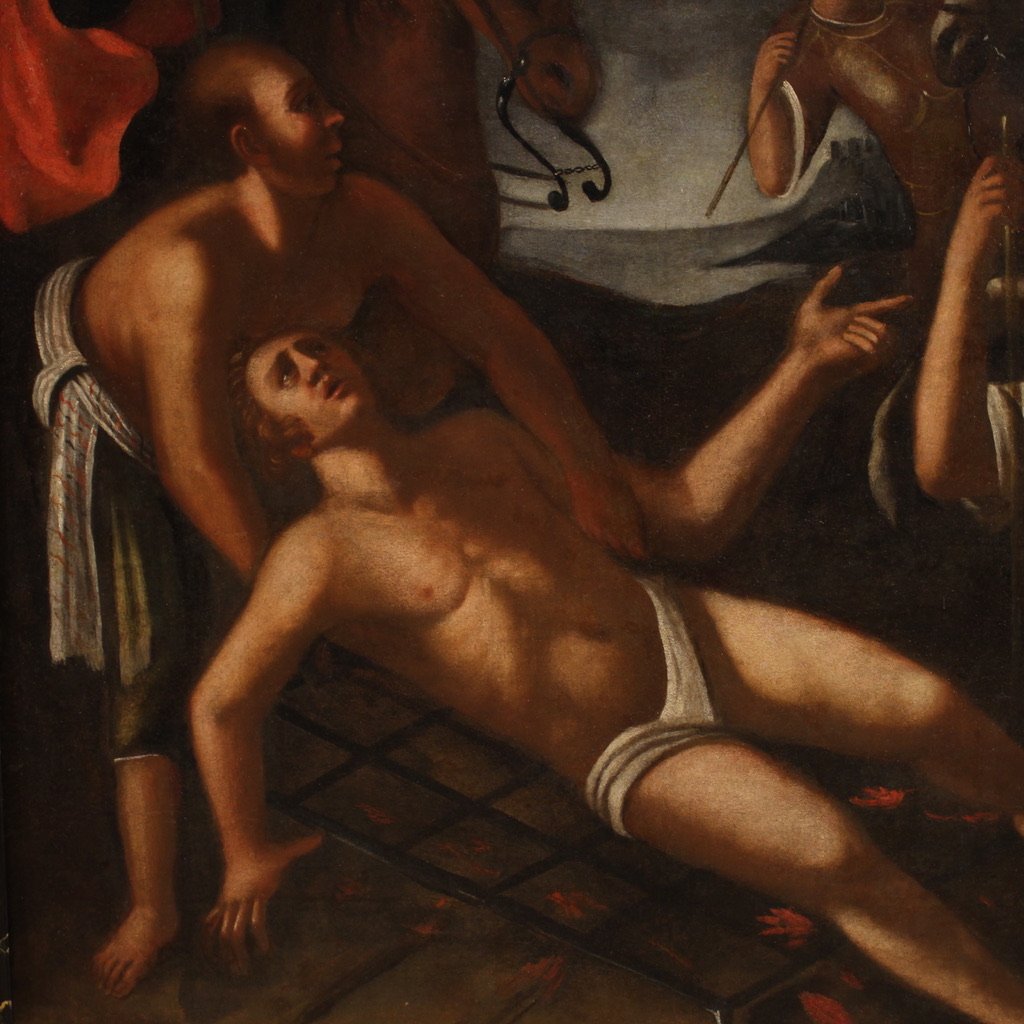 Italian Artist, The Martyrdom of Saint Lawrence, 1730, Oil on Canvas