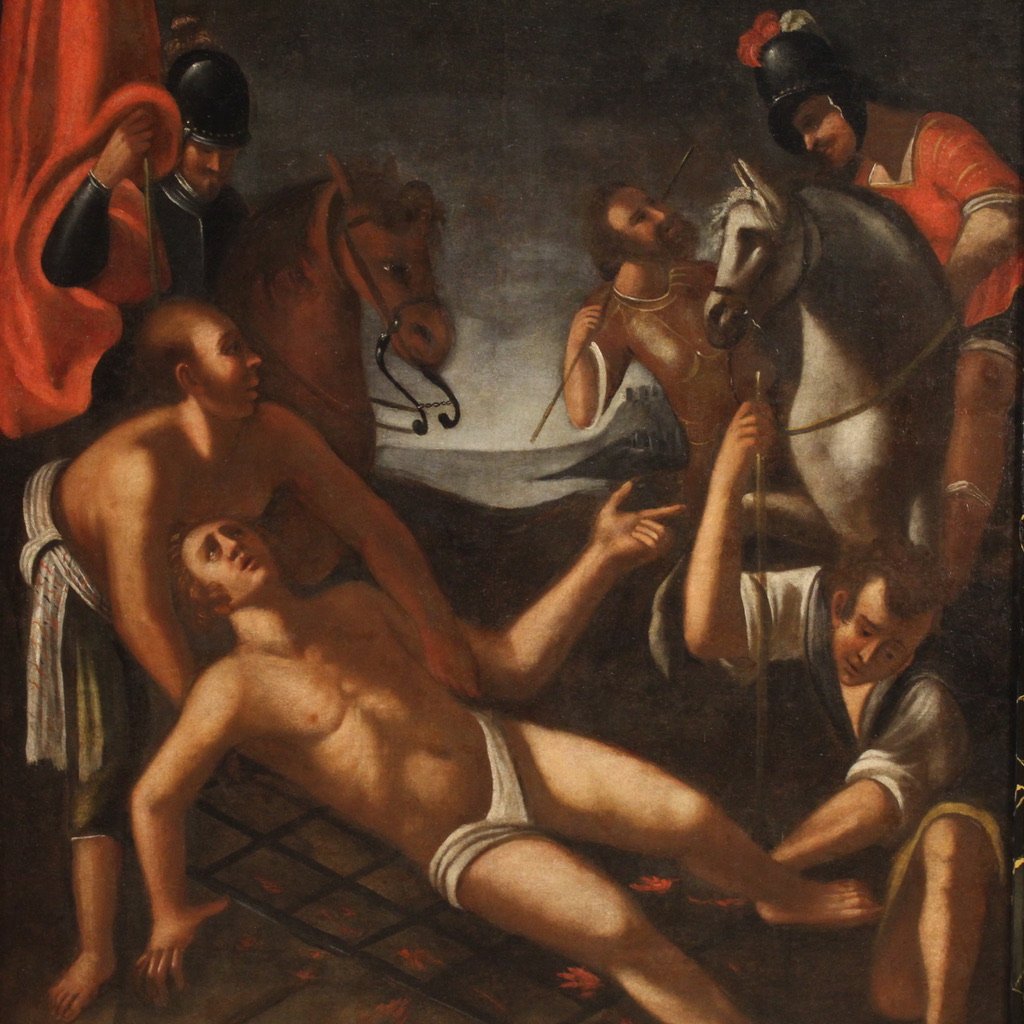 Italian Artist, The Martyrdom of Saint Lawrence, 1730, Oil on Canvas