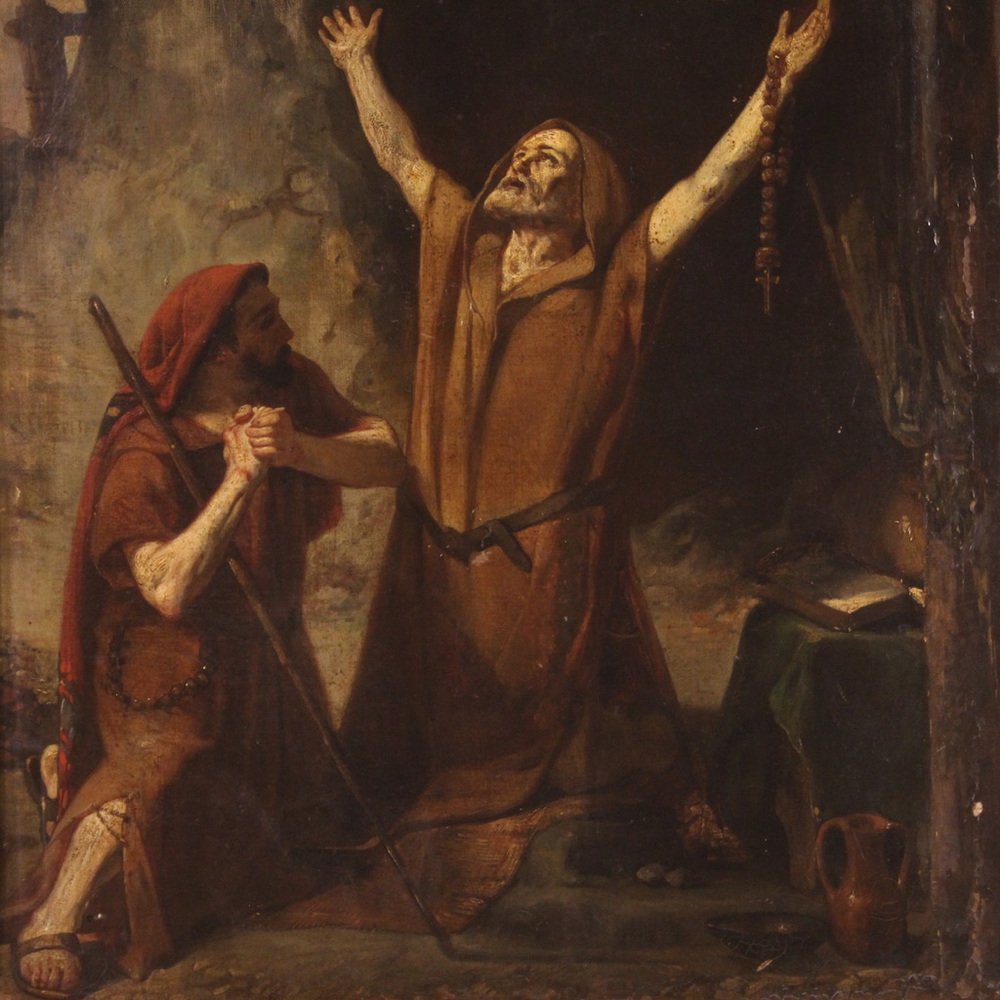 Italian Artist, The Vision of Saint Anthony the Abbot, 1860, Oil on Canvas