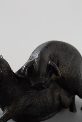 Italian Artist, Two Pigs, Bronze, 20th Century-RCE-1700474