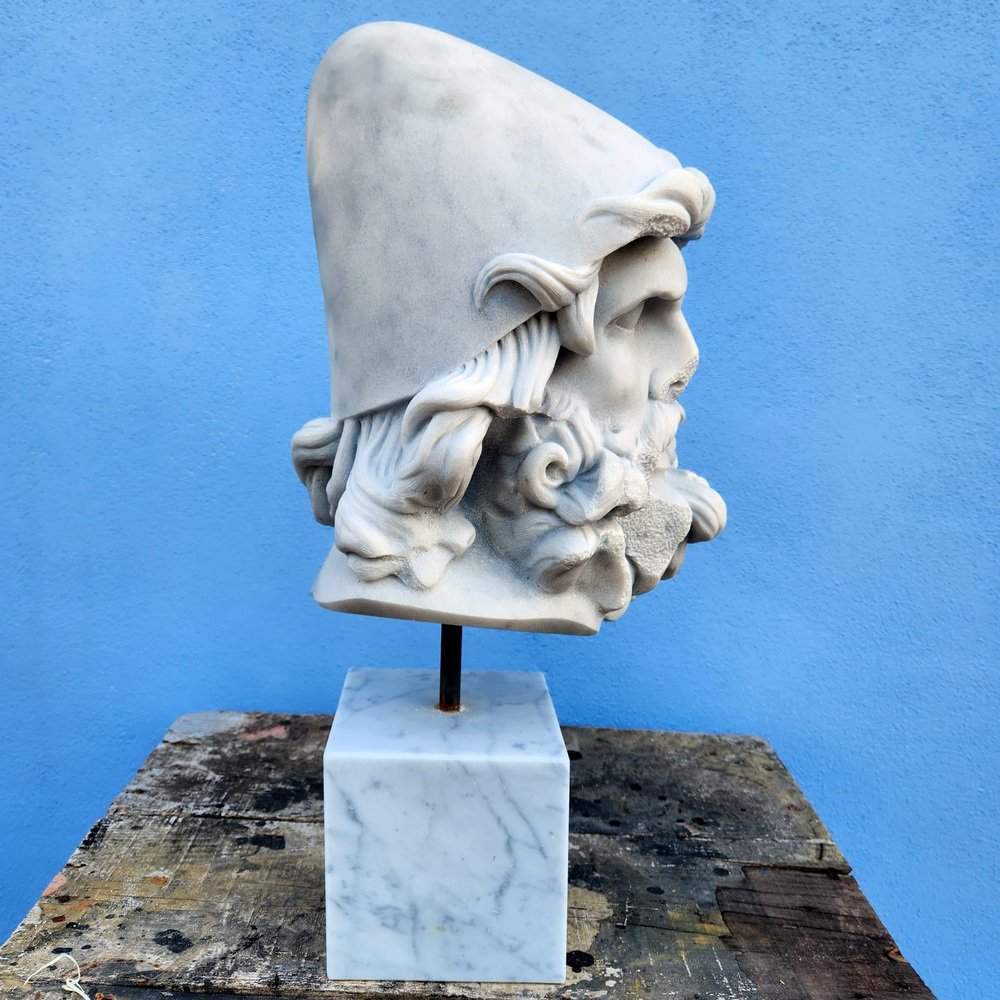 Italian Artist, Ulysses Head, Carrara Marble, 19th Century