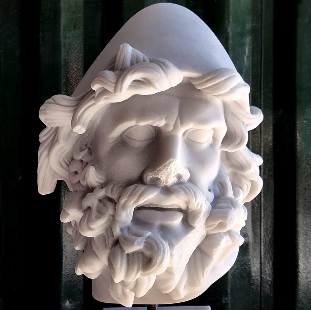 Italian Artist, Ulysses Head, Carrara Marble, 19th Century