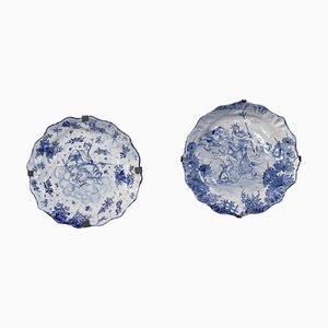 Italian Artistic Ceramic Albisola Plates, 1940s, Set of 2-DCO-1257492