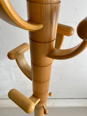 Italian Ash Wood and Travertine Coat Stand in the Style of Ettore Sottsass-IEI-937296