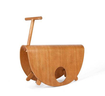 Italian Astolfo Curved Plywood Children's Rocking Chair by Peppe de Giuli for Design M, 1979-JDR-1299028