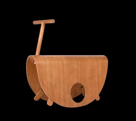 Italian Astolfo Curved Plywood Children's Rocking Chair by Peppe de Giuli for Design M, 1979-JDR-1299028