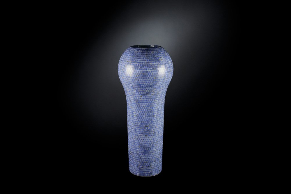 Italian Azzurro Low-Density Polyethylene Sakata Vase with Bisazza Mosaic from VGnewtrend