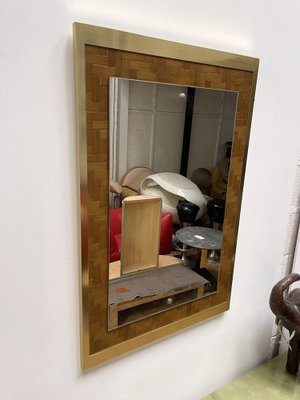 Italian Bamboo and Brass Mirror from Dal Vera, 1970s-FUE-1031309