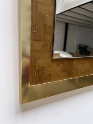 Italian Bamboo and Brass Mirror from Dal Vera, 1970s-FUE-1031309