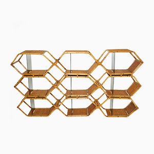 Italian Bamboo and Brass Wall Shelves by Purini and Mariani for Vivai Del Vivai, 1976-YJA-1078729