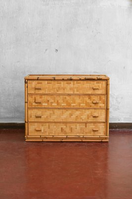 Italian Bamboo and Pressed Bamboo Chest of Drawers, 1980-MNF-1728806