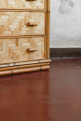 Italian Bamboo and Pressed Bamboo Chest of Drawers, 1980-MNF-1728806