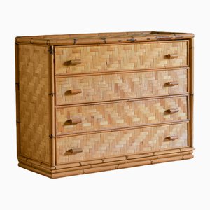 Italian Bamboo and Pressed Bamboo Chest of Drawers, 1980-MNF-1728806