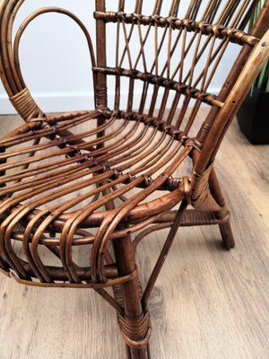 Italian Bamboo and Rattan Children's Mini Hoop Chair, 1960s-EUP-781842