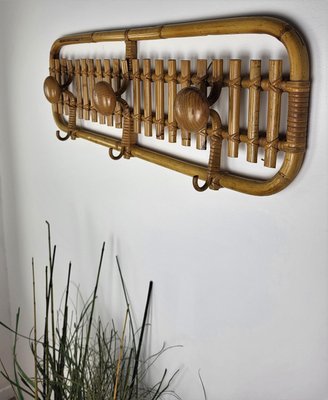 Italian Bamboo and Rattan Coat Hanger, 1960s-EUP-1425852