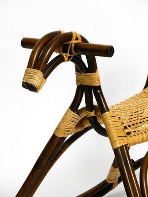 Italian Bamboo and Rattan Rocking Horse Attributed to Franco Albini, 1960s-RR-859597