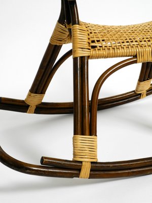 Italian Bamboo and Rattan Rocking Horse Attributed to Franco Albini, 1960s-RR-859597