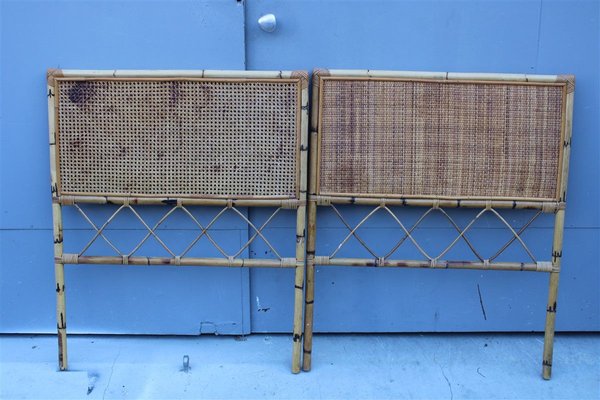 Italian Bamboo Bed Headboard, 1960s-EH-893824