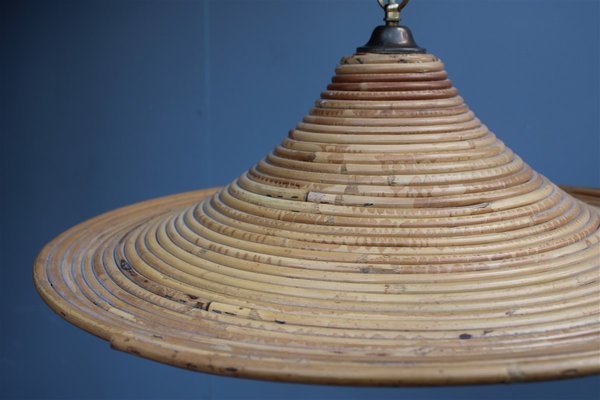 Italian Bamboo Chandelier, 1950s-EH-1091824