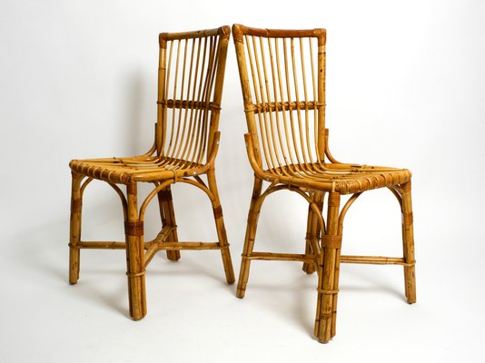 Italian Bamboo Dining Chairs, 1960s, Set of 2-RR-1440980