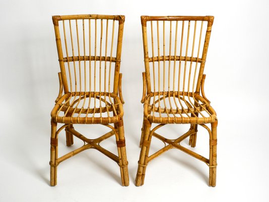 Italian Bamboo Dining Chairs, 1960s, Set of 2-RR-1440980