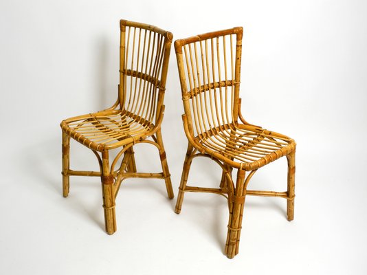 Italian Bamboo Dining Chairs, 1960s, Set of 2-RR-1440980