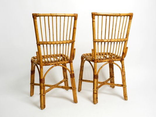 Italian Bamboo Dining Chairs, 1960s, Set of 2-RR-1440980